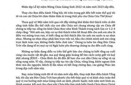 Thư Chúc Mừng Giáng Sinh 2022 & Năm Mới 2023